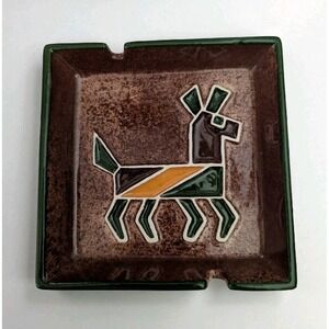 Vintage MCM Ashtray Legendware Sedona Dog Llama Horse Tobacciana Lustre Southwst